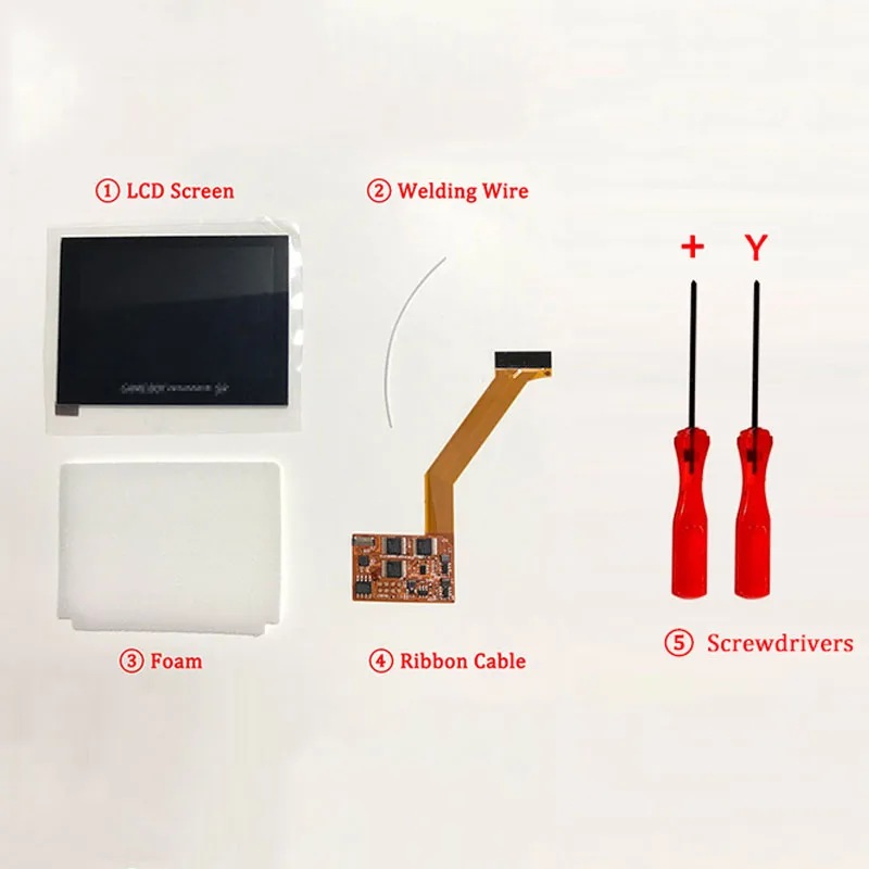 LCD with Screwdriver Ips комплекты ЖК-экранов с предварительно вырезанной оболочкой для GBA SP ips lcd V2 подсветка экрана с оболочкой чехол для консоли GBASP корпус с кнопками - Цвет: LCD with Screwdriver