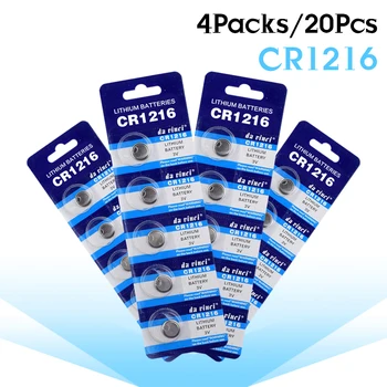 

20pcs 3V CR1216 Lithium Li-ion Button Battery 1216 DL1216 BR1216 ECR1216 5034LC LM1216 Coin Cell Batteries For Watch Toys Clocks