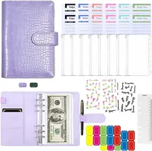 

28Pcs Budget Binder with Zipper Envelopes, A6 PU Leather Budget Notebook for Daily Planner, Money Saving Binder with Envelopes