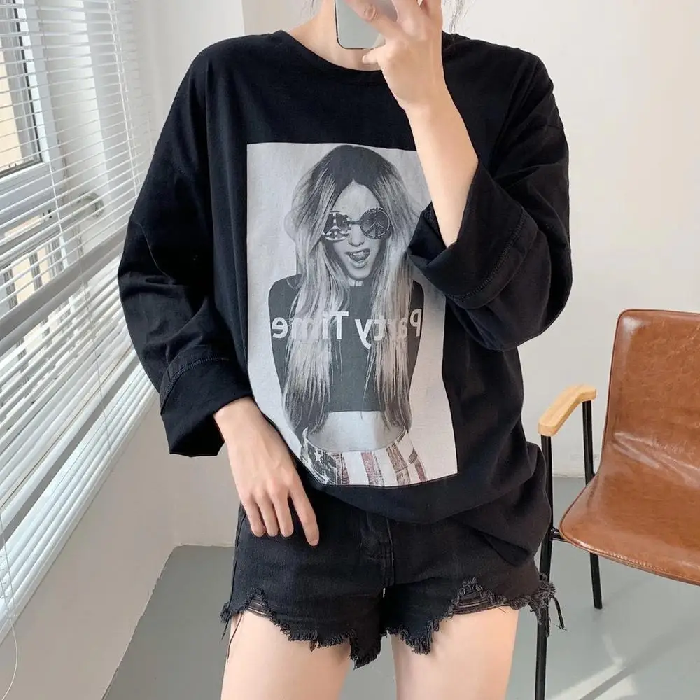 Spring Women's Long Sleeve Streetwear Cotton Tee