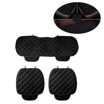 

3Pcs Universal Auto Chair Cushion Mat Breathable PU Leather Pad Car Front Rear Back Seat Cover Car Seat Cushion Protector A20