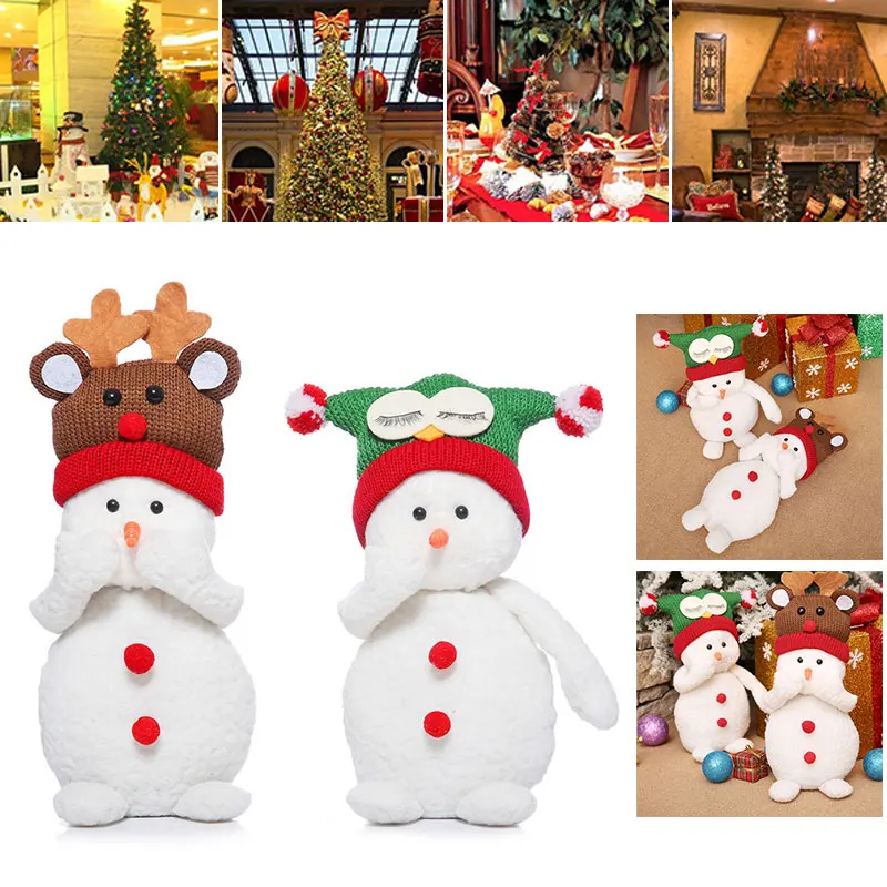 

Snowman Ornament Snowman Decor Cloth Snowman Doll Christmas Decoration Toy Hotel Cute Desktop Shop Kids Cartoon Party Supplies