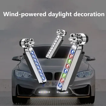 

1PCS/set Wind Driven Car Front Lights With Fan Rotation For Car Fog Warning 1pair 8x LEDs LED Lights Motorcycle Decorative Light