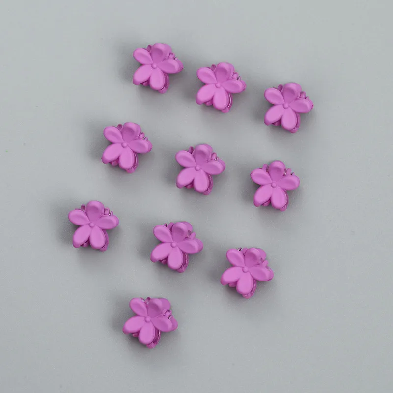 light purple 10 шт./лот Карамельный цвет маленький цветок заколка для волос Детская Цвет Фул Невероятно милые домашние тапочки волосы на заколках прическа 'розового цвета в Корейском стиле украшение для волос, для девочки цена оптовой продажи - Окраска металла: light purple