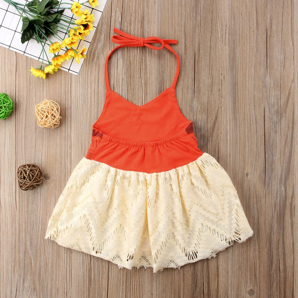 Princess Newborn Toddler Kids Baby Girl Moana Dress Summer Sleeveless Backless Strap Tutu Bow Beach Dress Sundress Baby Clothing girls dress princess costume