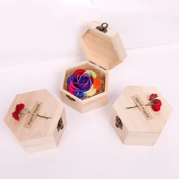 

Wooden Soap Box Flower Rose Small Wooden Box Gift Wood Soap Case Valentine Day Handmade Flower HG99