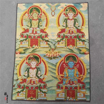 

Thangka embroidery religious Tibetan portrait Nepalese Buddhist temple brocade painting silk decoration figure embroidery