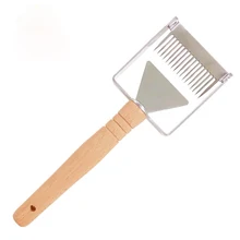 Пчеловодство резки нож-скребок для пчеловодов лопатка из нержавеющей стали вилка для распечатывания медовых сот с деревянной ручкой пчелиный улей ручной инструмент пчеловод инструмент