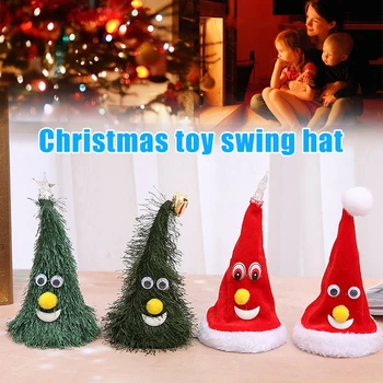 

6 Inch Christmas Elements Electric Swing Hat Desktop Decor Xmas Party Accessories Drop Shipping
