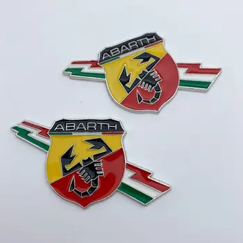 

10pcs 3D Metal Decal Car Styling Scorpion Badge Sticker For ITALY Fiat Abarth Viaggio Abarth Punto Door Fender Trunk Rear Decor
