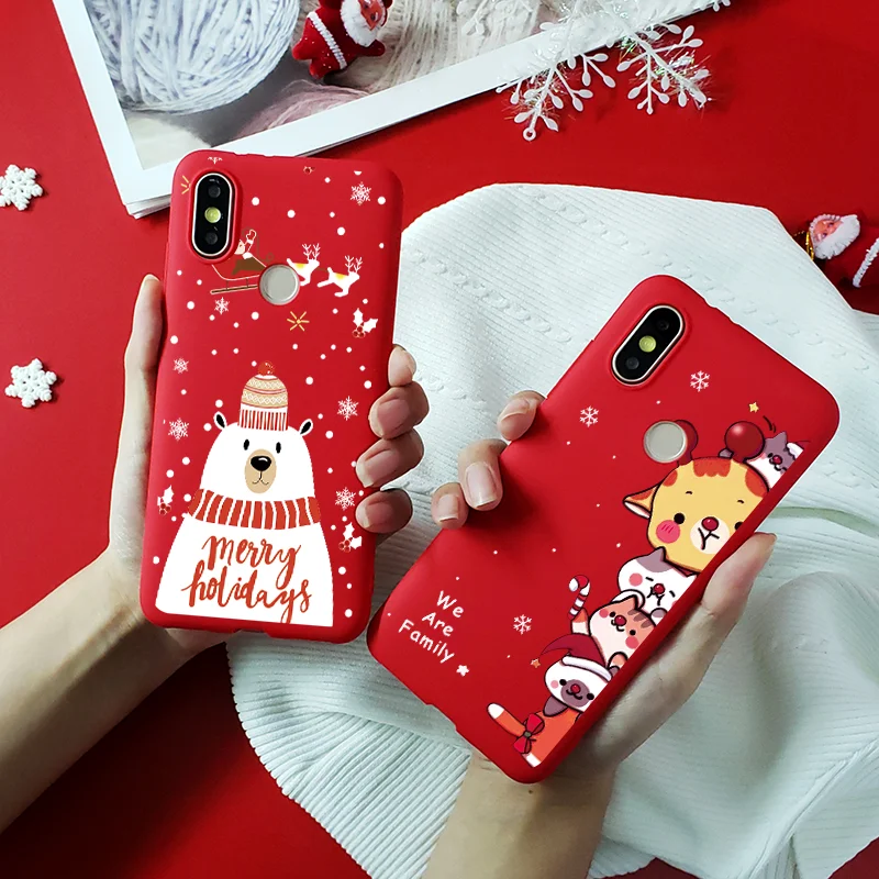 

For Redmi Note 7 6 5 Pro S2 7 7A K20 Pro 6 Case Cartoon Xmas For TPU Xiaomi Mi 5X 6X 9T Pro 8 9 SE A1 A2 Lite Pocophone F1 Coque