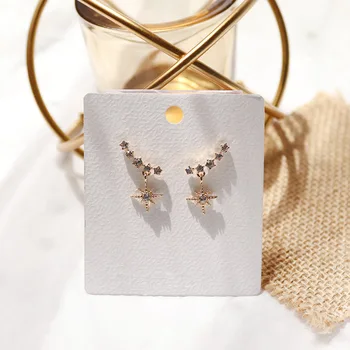 

S925 Silver Needle Simple Delicacy Small Immortal Earrings Women's Small Earlobe Suitable Versatile Star Pendant Ear Stud