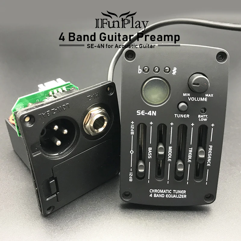 Gitar Akustik Preamp Se 4n 4 Band Eq Equalizer Pickup Presbyopic Preamp Piezo Pickup Dengan Lcd Tuner Bagian Gitar Aksesori Guitar Parts Accessories Aliexpress