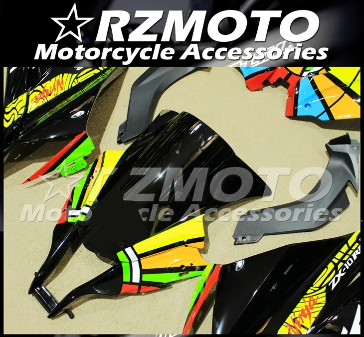 4 подарки ABS Обтекатели комплект подходит для kawasaki Ninja ZX-10R 2011 2012 2013 10R, возрастом 11, 12, 13, 14, 15, тела, цвет красный, желтый, классные