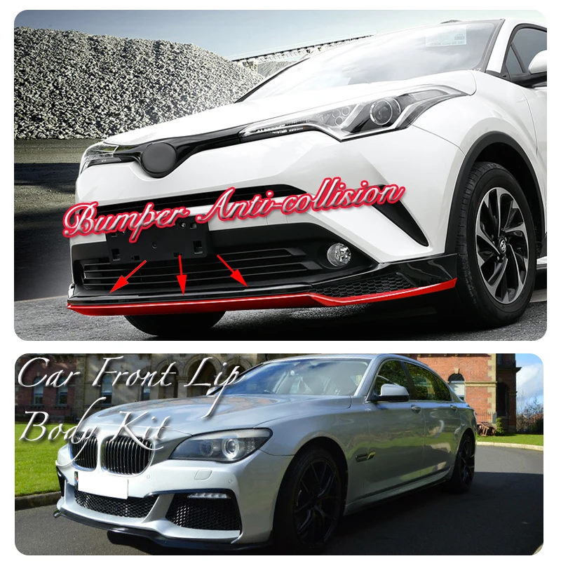 Car Bumper Lip Front Spoiler Skirt Deflector For BMW 7 E32 E38 E65 E66 E67 E68 F01 F02 G11 G12 Modified Body Kit VIP Hella Flush |