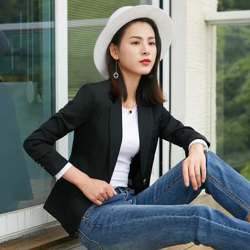 

Small Suit WOMEN'S Coat 2018 Spring And Autumn New Style Casual Fashion Medium-length Elegant Large Size Striped Suit WOMEN'S Su