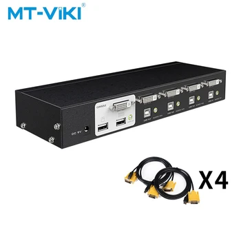 

Mt-Viki USB DVI KVM Switch 4 Port Support Auto Scan Keyboard Mouse Switcher 1080P MT-2104DL