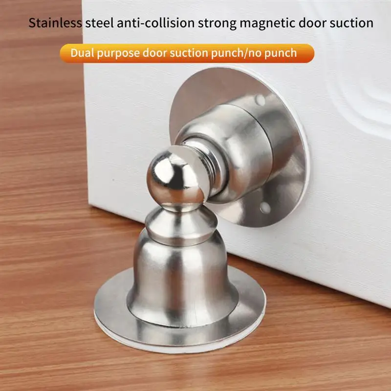 

Stainless Steel Magnet Door Stops Magnetic Door Stopper No Drilling Door Holder Hidden Doorstop Furniture Door Catch