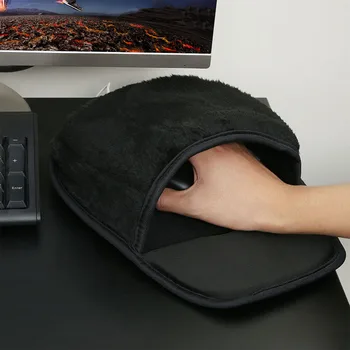 

Winter Gift Hand Warmer Cartoon Soft USB Heated Mouse Pad Thickened Office Mat Plush Home For Laptop With Wrist Guard