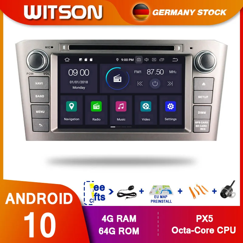 Автомобильный DVD плеер DE STOCK WITSON Android 10 Восьмиядерный процессор PX5 IPS 4 Гб ОЗУ 64 ПЗУ