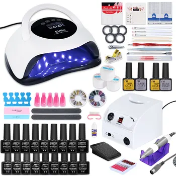 

Nail Set 35000RPM electric Machine Nail drill 72W Nail Dryer lamp 18/12pcs Nail Gel Polish Kit Manicure Tools Set For Nail Art