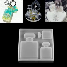 Crystal Keychain Pendant Epoxy Resin Casting Mold Perfume Bottle Silicone Decorative For DIY Jewelry Making Tool Accessories