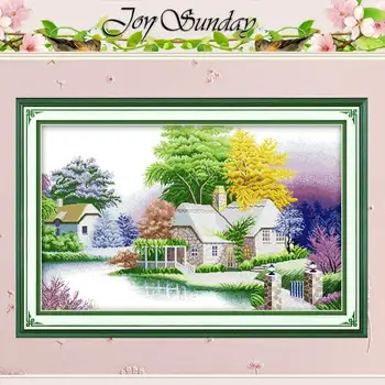 

Big Size! A Peaceful Cabin Counted Cross Stitch 11CT 14CT Cross Stitch Set Wholesale Cross-stitch Kits Embroidery Needlework