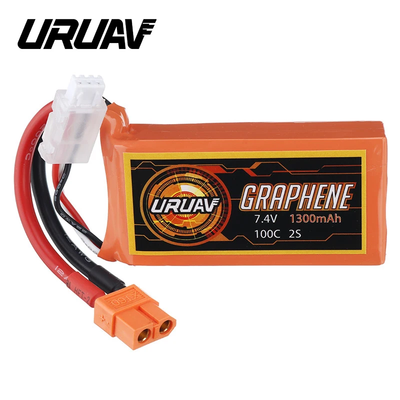 URUAV Графен 7 4 V 1300mAh 100C 2S XT60 разъем Lipo батарея для RC FPV гоночный Дрон Квадрокоптер