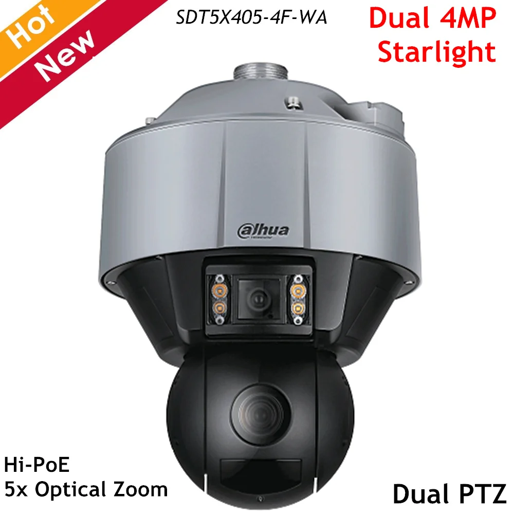 

Dahua Network PTZ Camera Dual 4MP Starlight Hunter AI Camera Powerful 5x Optical Zoom Auto Tracking Support Hi-PoE