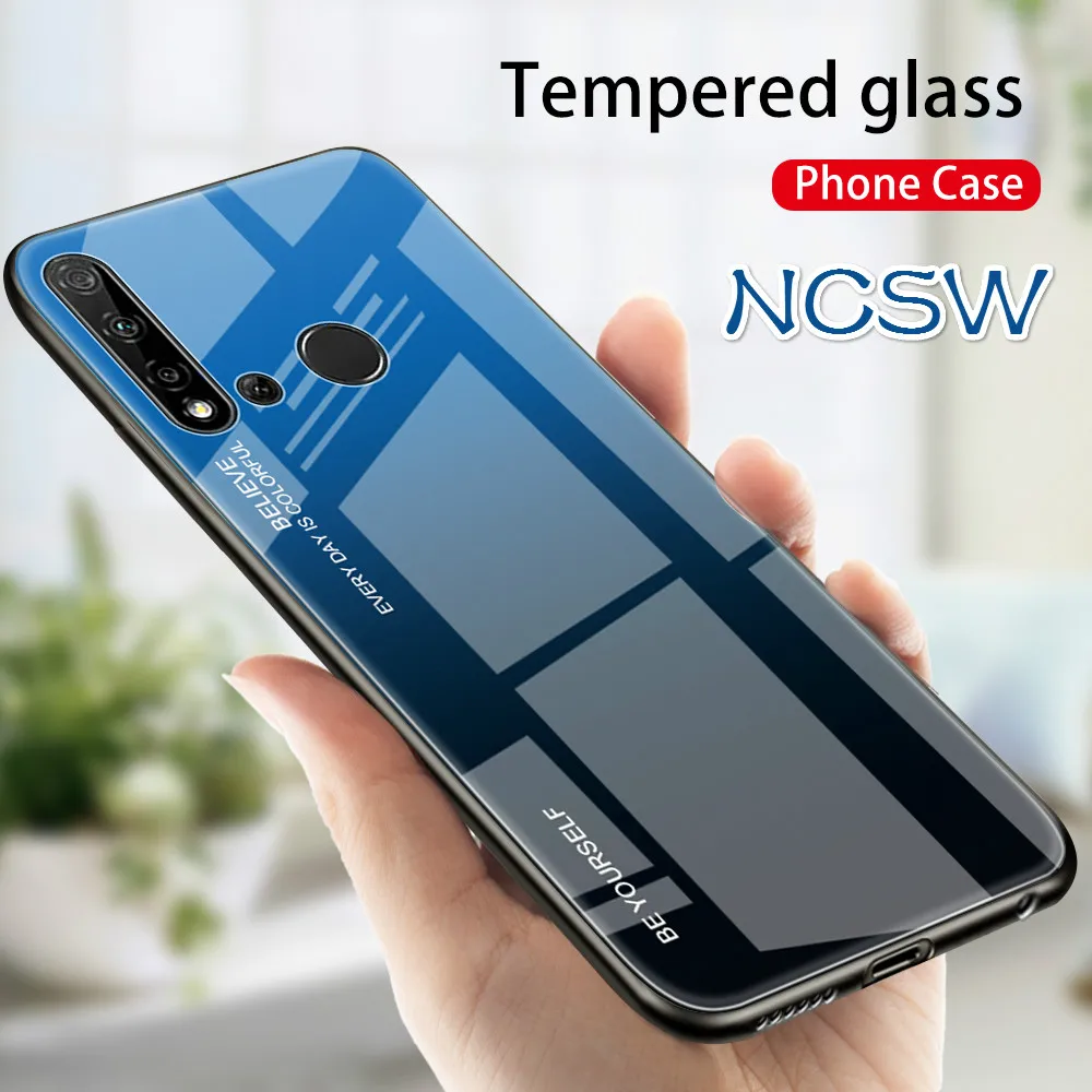 Стеклянный чехол для Huawei P Smart Z Y9prime 2019 P20 P30 Mate30 Nova 5i Honor 20 Pro 10 9 lite 8A 10i 20i|Бамперы| |