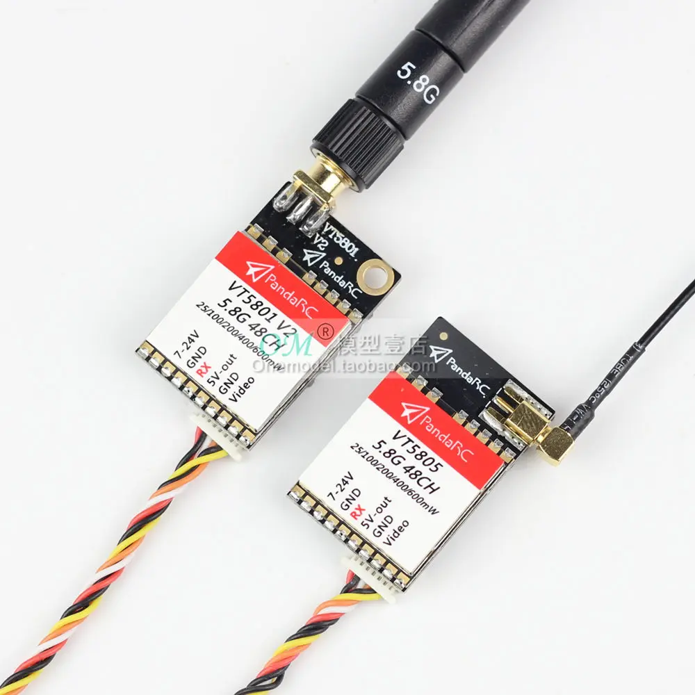 

PandaRC VT5801 v2 VT5805 FPV Video Transmitter 5.8G 48CH 25/100/200/400/600mW Switchable OSD adjustable SMA MMCX VTX