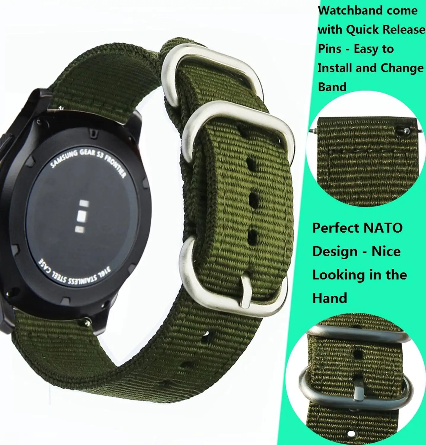 18/20/22mm Nato strap for Samsung Galaxy watch 46mm/42mm/Active 2 band Gear  S3 Frontier/watch GT 2/Amazfit Bip bracelet