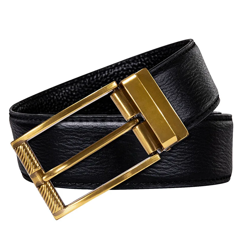 Высокий мужской ремень из натуральной кожи с пряжкой сплава Belt3.5 Ретро для