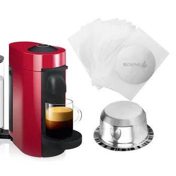 

For Nespresso Vertuoline Coffee Capsule Pod Stainless Steel Metal Coffee Filters Cup With Aluminum Seal Lids