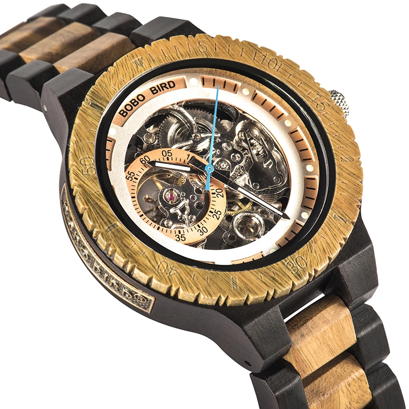 Персонализированные Customiz часы мужские BOBO BIRD деревянные автоматические часы Relogio Masculino OEM юбилейные подарки для него гравировка