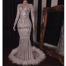 Потрясающее кружевное платье для выпускного вечера с пайетками в африканском стиле коллекция года, новое черное платье для выпускного вечера с длинными рукавами и v-образным вырезом для девочек, 2K20