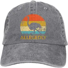 Мужская и Женская бейсбольная Кепка из денима с изображением страуса