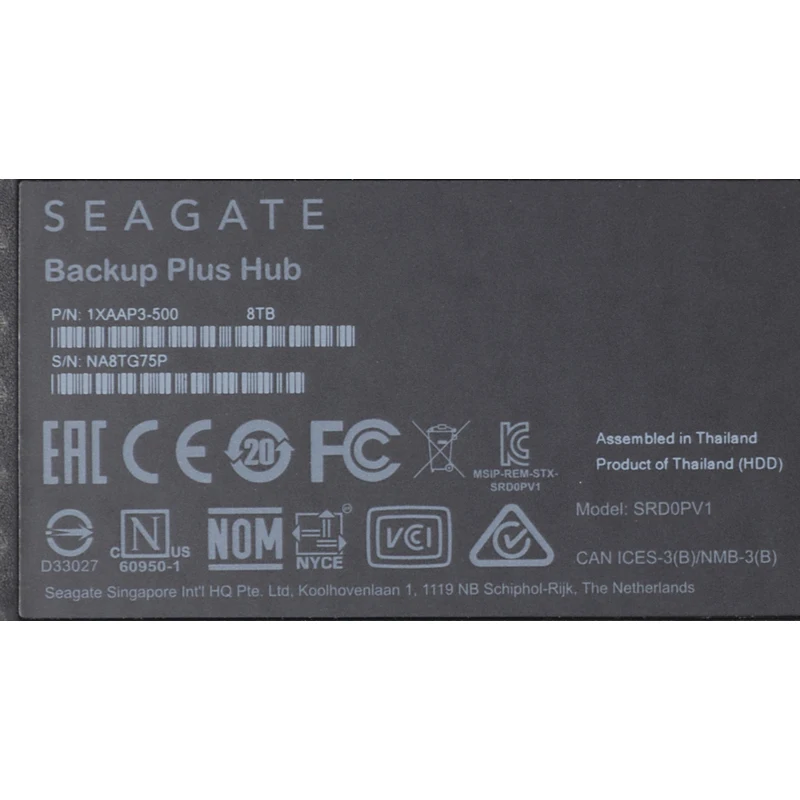 Жесткий диск Seagate Original USB 3.0 8Tb STEL8000200 Backup Plus Hub 3.5" черный