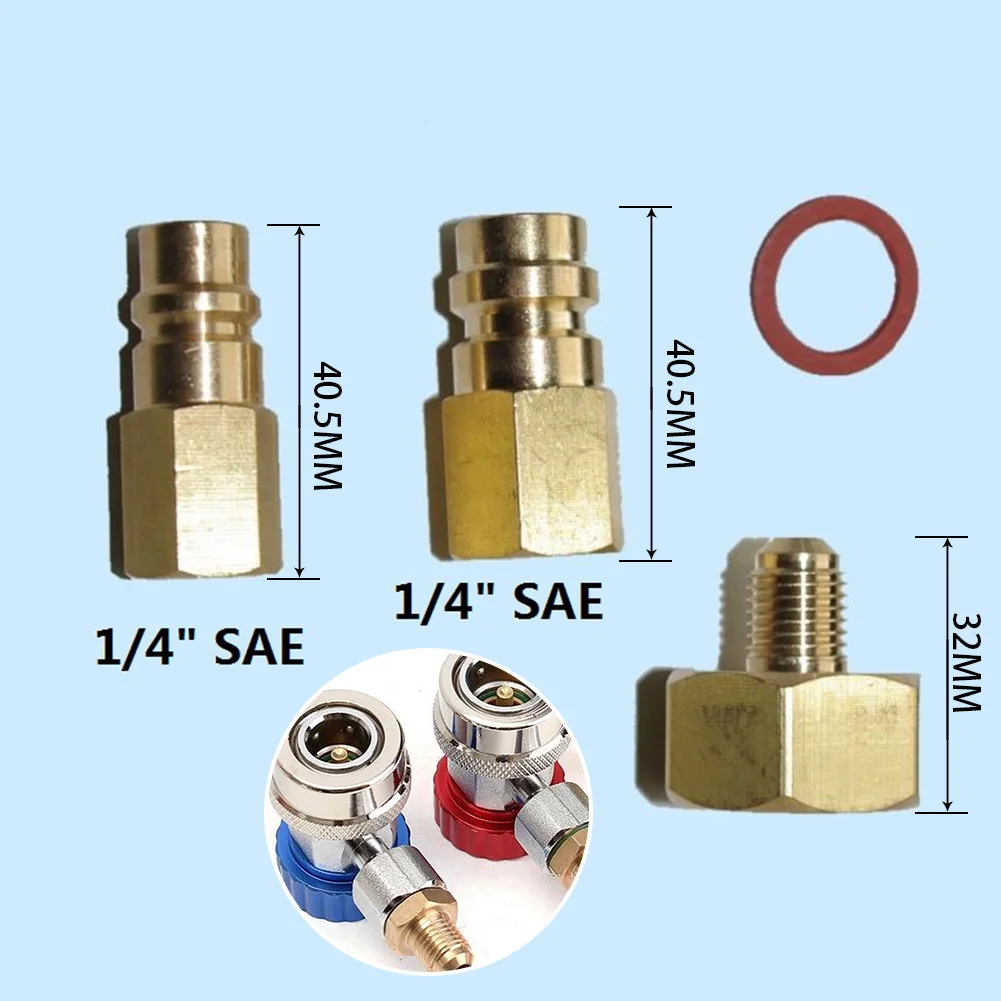 Комплект адаптеров для охлаждающих веществ R134A резьба SAE 1/4 дюйма W21.8 до
