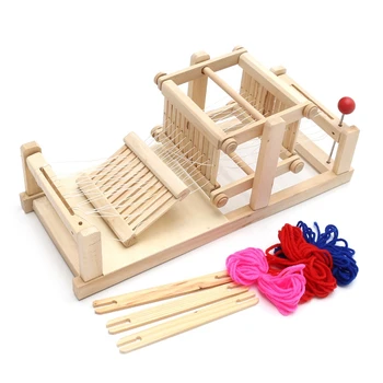 

Wooden Traditional Weaving Loom Children Toy Craft Educational Gift Wooden Weaving Frame Knitting Machine