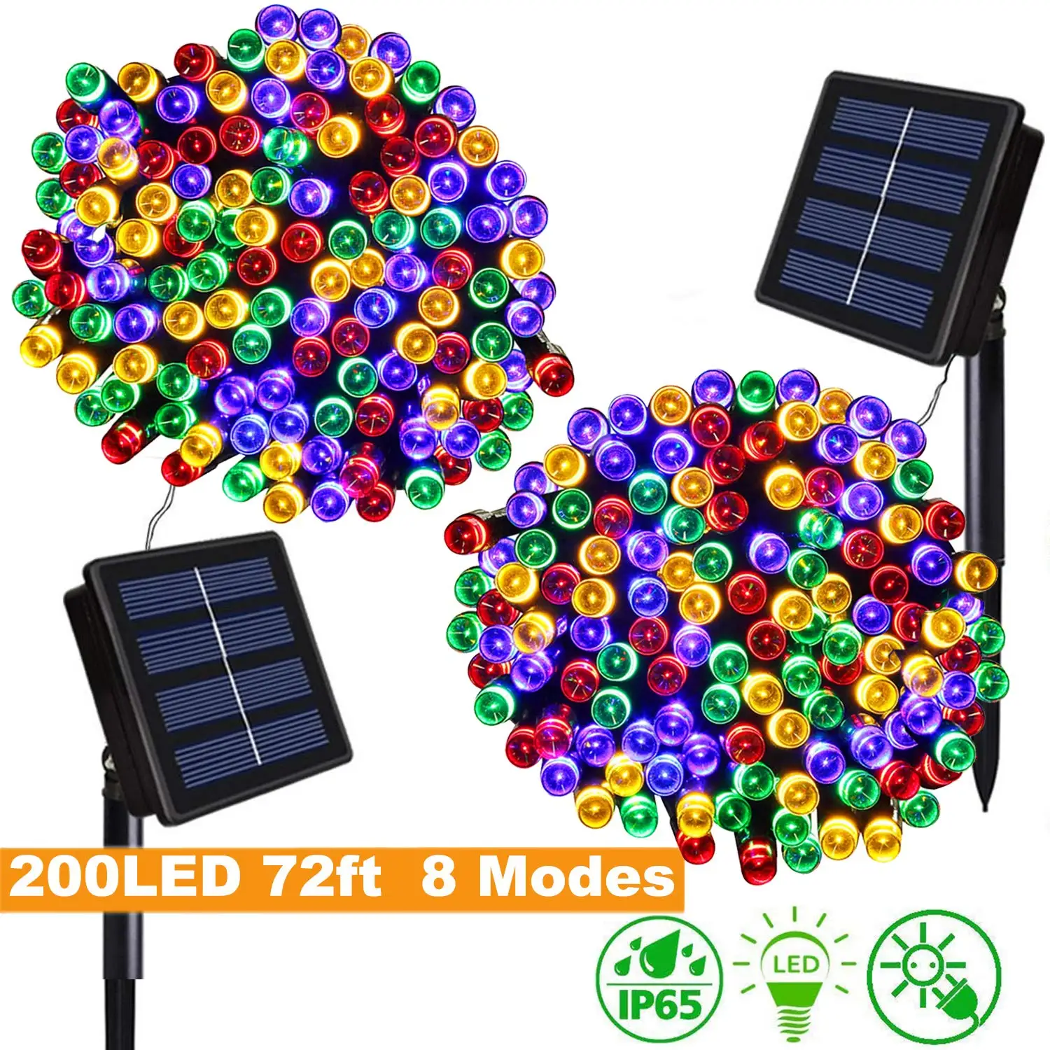 

Solar String Lights 72ft 200 LED 8 Modes Fairy String Lights Waterproof Decorative Led String Lights for Garden Wedding Xmas