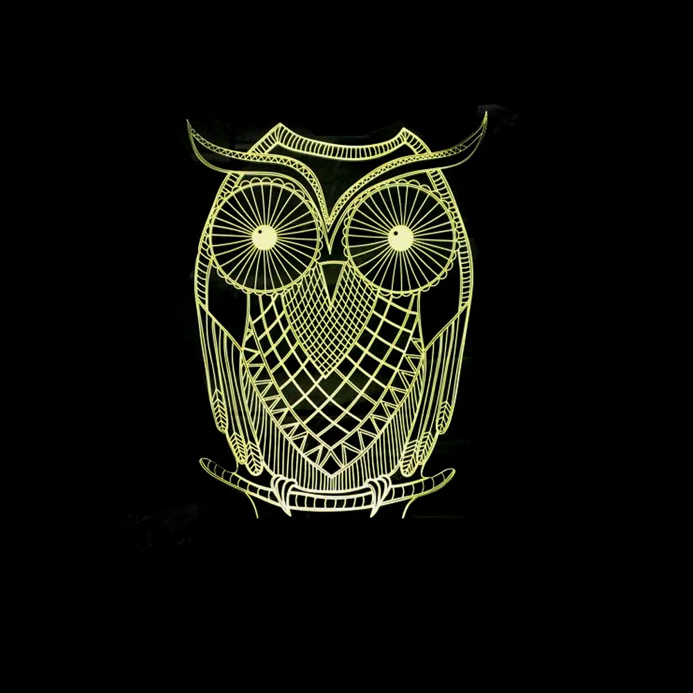 

2019 Foreign Trade New Style Owl 3D Lamp Colorful Touch Remote Control 3D LED Visual Lamp Gift Small Table Lamp
