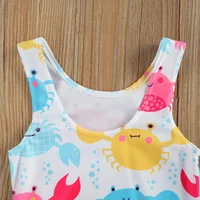 Newborn Baby Girl Summer Swimsuit Infant Kids Ruffles Printing Sleeveless Bikini Beach Swimwear Bathing Suit for Vacation 0-3Y 5