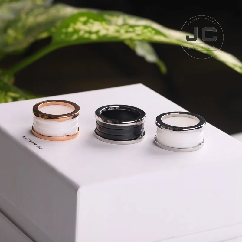 Болгарское модное Гламурное кольцо из нержавеющей стали, мужское кольцо женское кольцо набор керамическое кольцо ювелирное изделие подарок с логотипом