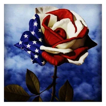 

5D DIY Diamond Embroidery Flag of America rose Household Needlework Diamond Painting Cross Stitch Adornment Valentine's gifts