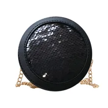 Детская круглая сумка через плечо с блестками, сумочка для детей, сумки на плечо с блестками, мини-сумка 1105# C