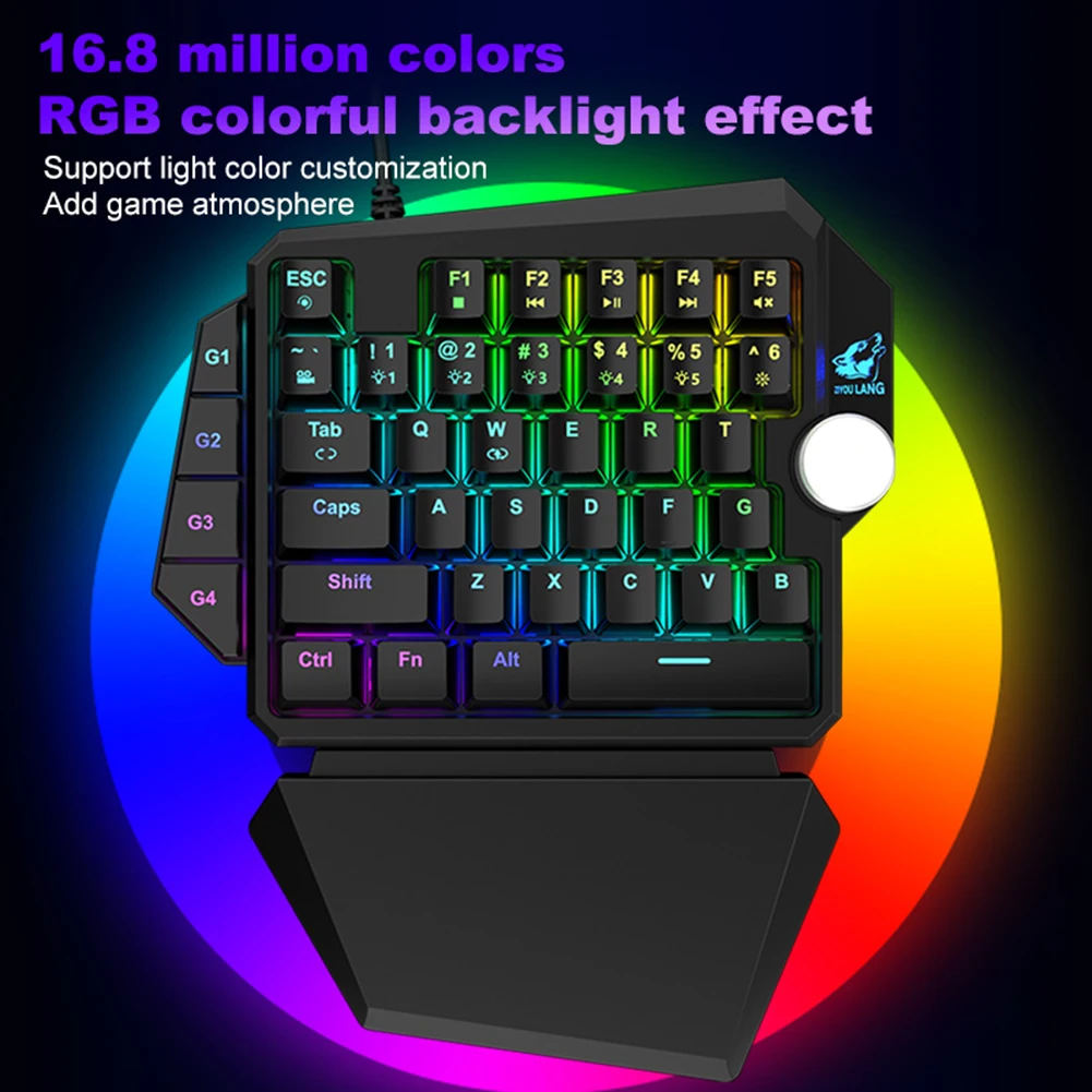 RGB Механическая игровая клавиатура K5 для одной руки 35 макроклавиш синий