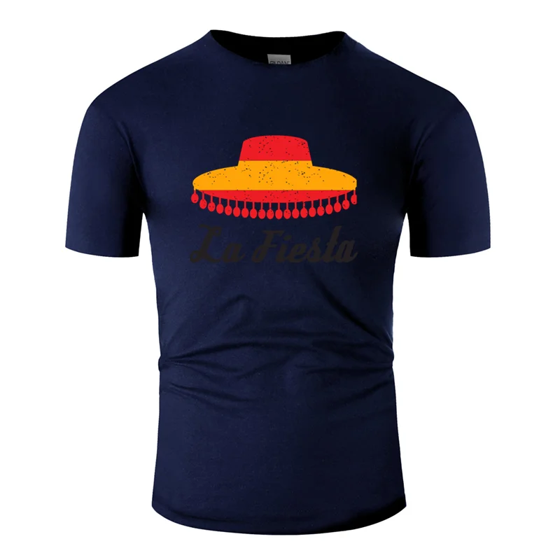 Men-Navy Blue Креативная отличная испанская фиеста футболка для мужчин, летняя мужская футболка для отдыха, знаменитые Топы в стиле хип-хоп против морщин - Цвет: Men-Navy Blue