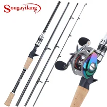 Sougayilang 4 секции M Action Приманка Удочка и 12+ 1BB Центробежная Магнитная Тормозная система Рыболовная катушка красочные катушки комбо