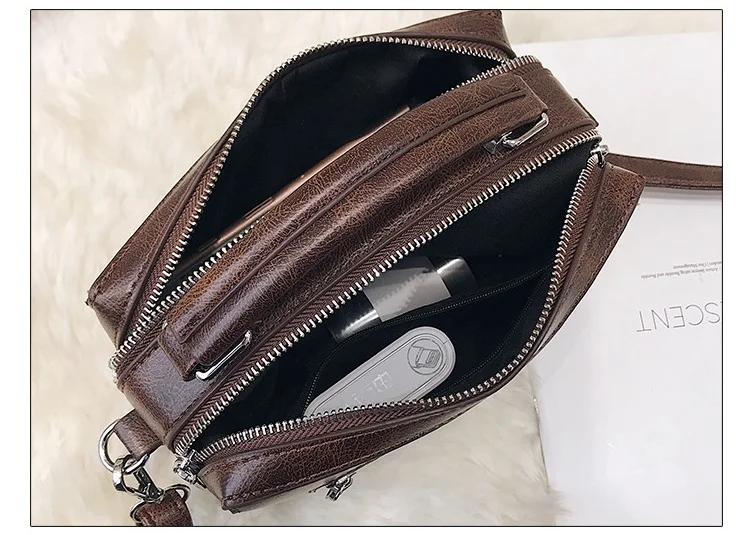 MJ Fashion Box Shape PU Leather Handbag Vintage Rivet Crossbody Bag 2019 New Casual Large Capacity Women Messenger Shoulder Bags (21)